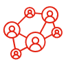 Icon showing a connected family