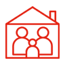 Family in house icon