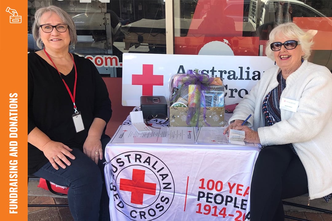 Two ladies at a Red Cross Fundraising event