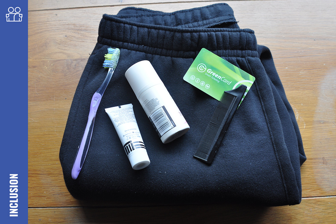 A backpack with some useful everyday supplies.