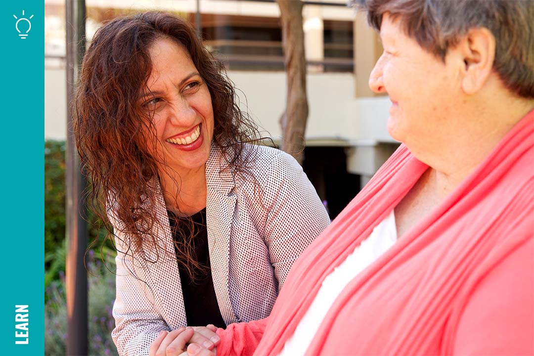 Two women having a conversation