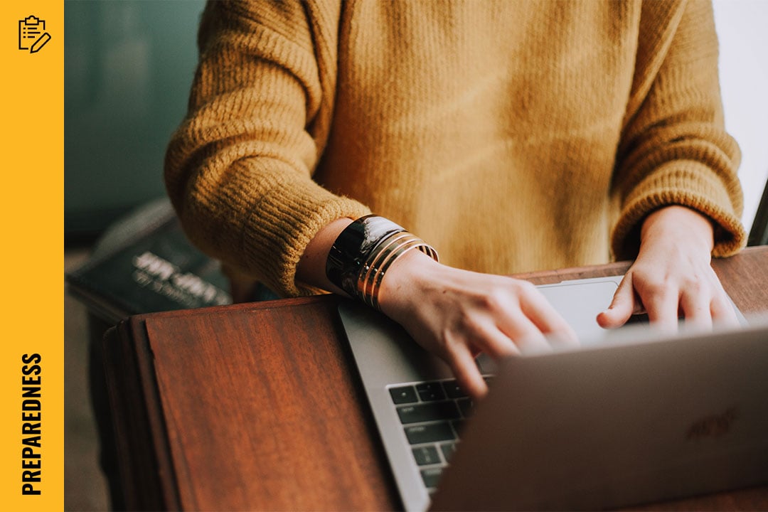 Person using a laptop