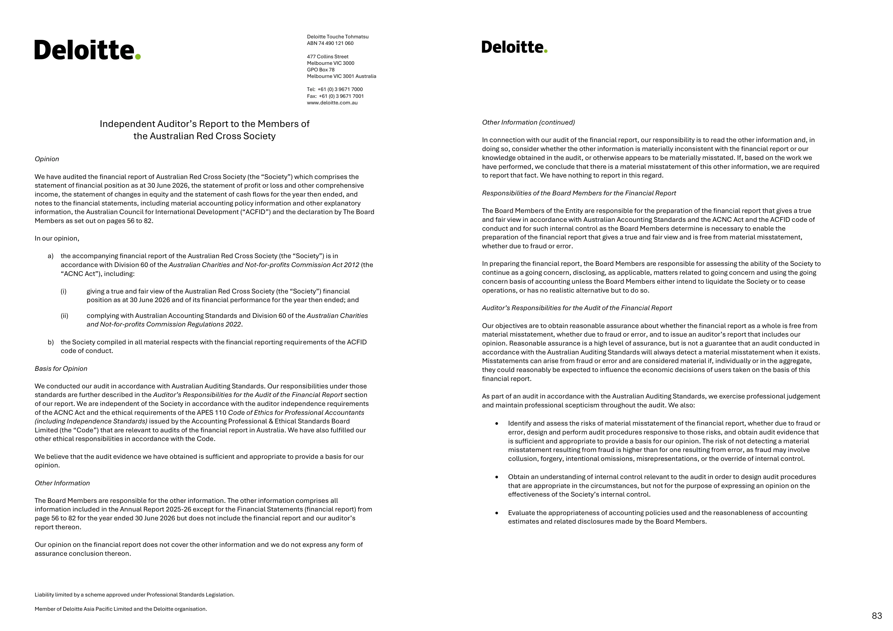 Annual Report 2025–2026, page 83