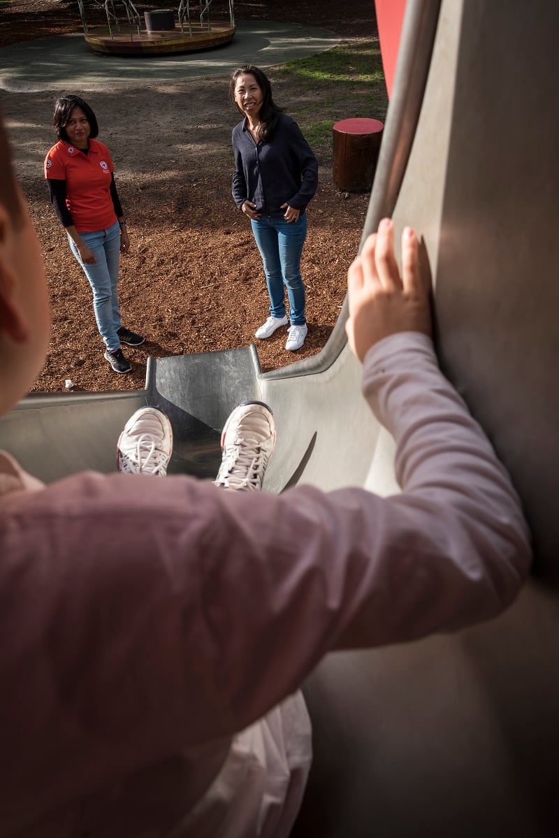 Young Parents Program out at a park