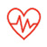 Heart with pulse line icon